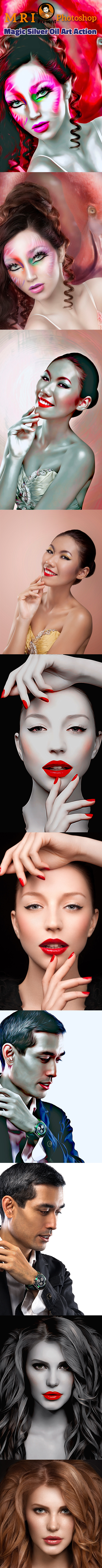 Magic Silver Oil Art Action - Photo Effects Actions