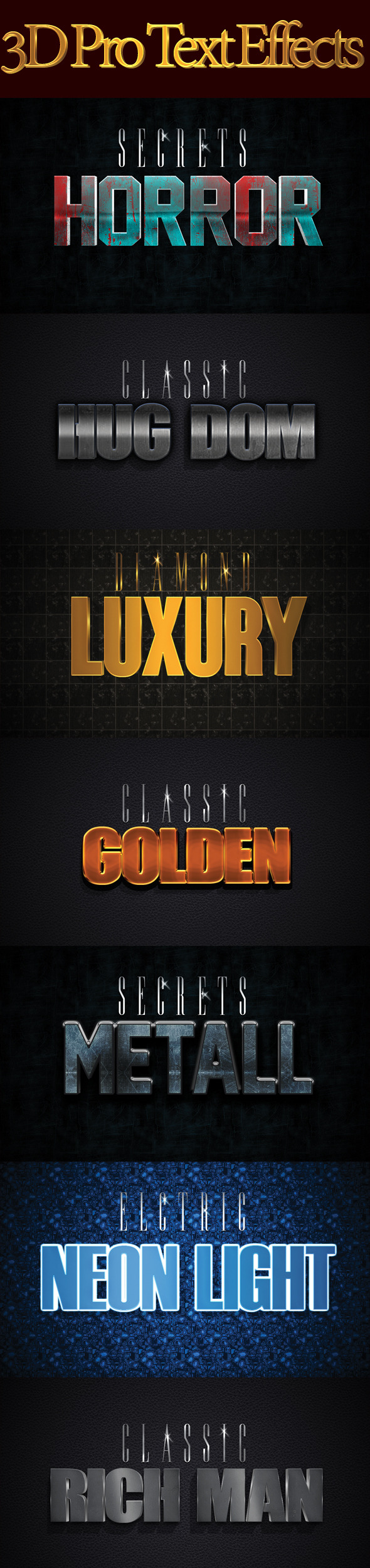 3D Pro Text Effects - Text Effects Styles