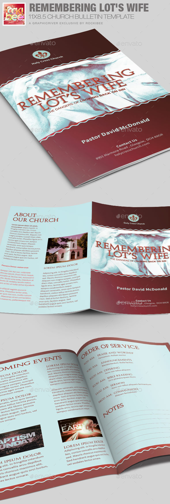Remembering Lot's Wife Church Bulletin Template - Informational Brochures
