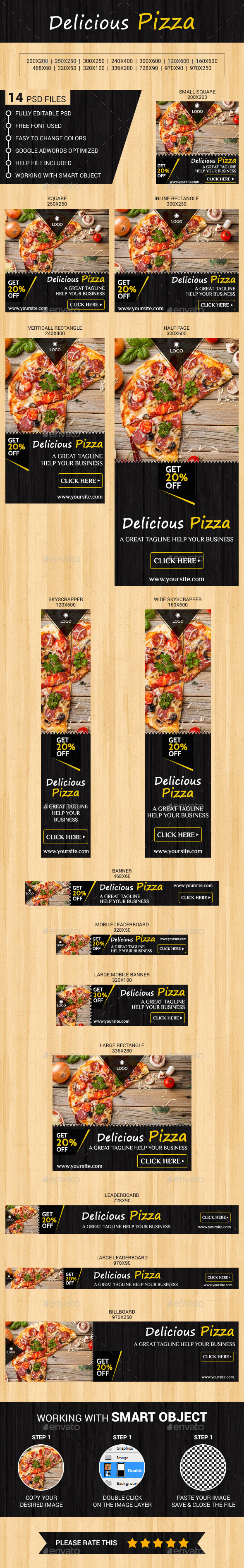 Delicious Pizza - Banners & Ads Web Elements