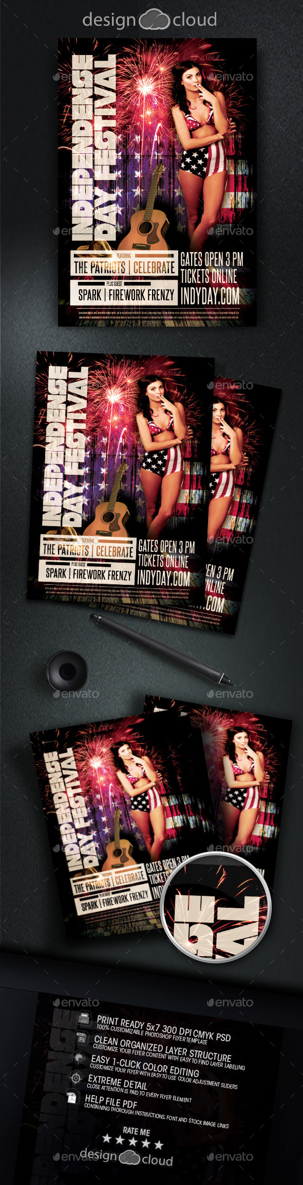 Independence Day - July 4 Flyer Template - Holidays Events