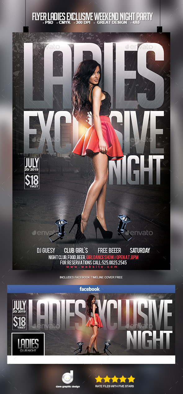 Flyer Ladies Exclusive Weekend Night Party - Clubs & Parties Events