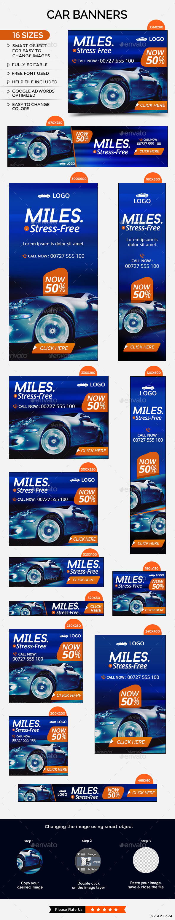 Car Sale Banners - Banners & Ads Web Elements