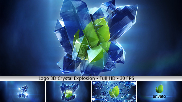 Logo 3D Crystal Explosion
