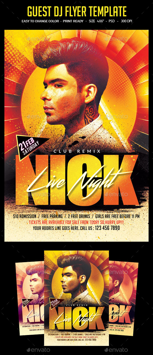 Guest DJ Flyer Template - Clubs & Parties Events