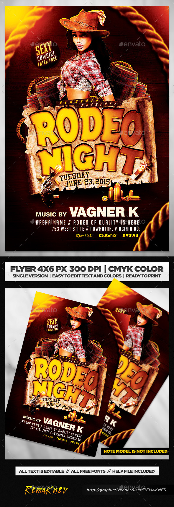 Rodeo Night | Flyer Template PSD - Flyers Print Templates