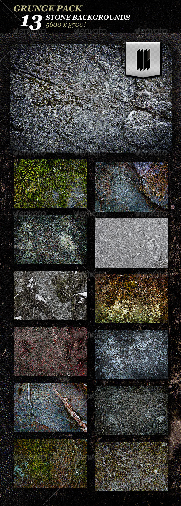 13 Grunge Stone Textures Hi-Res - Stone Textures