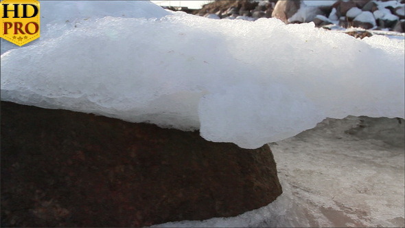 A Snow Caps on Top of Rocks