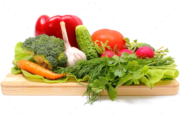 vegetables on cutting board