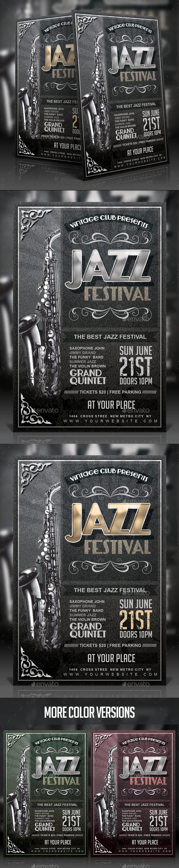 Vintage Jazz Festival Flyer - Events Flyers