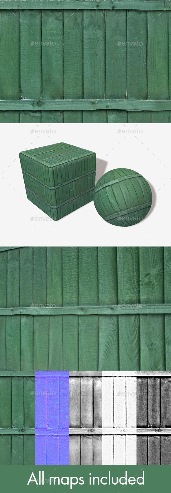 Green Wooden Panels - 3Docean 11765711