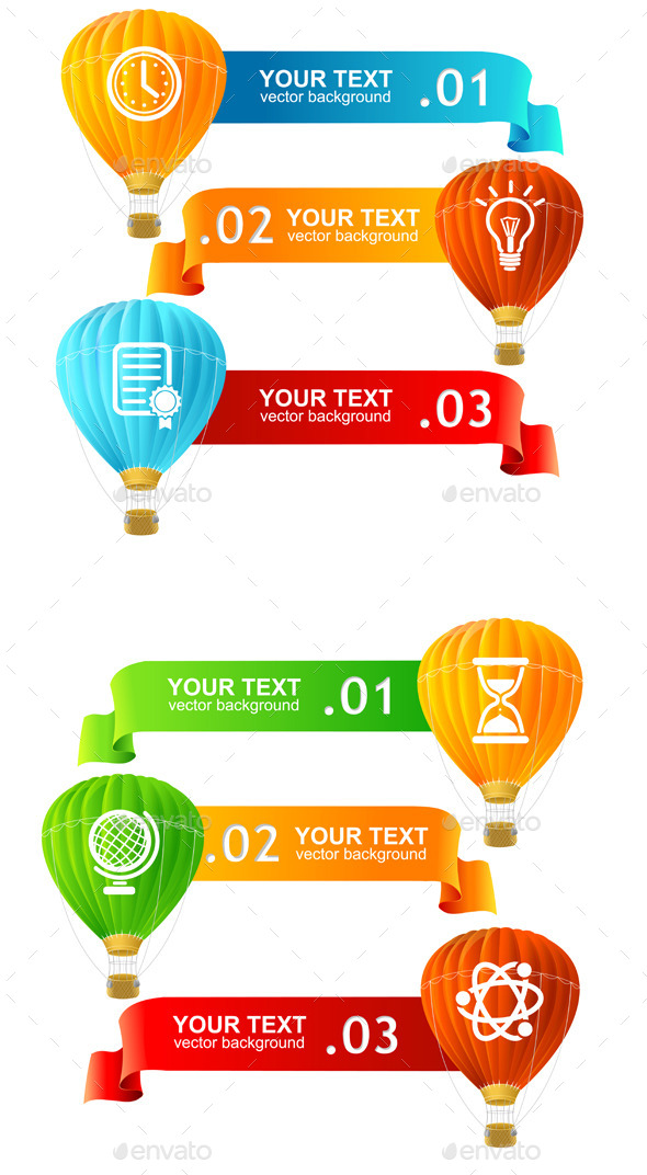 Hot Air Ballons Option Banners - Miscellaneous Vectors