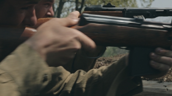 Brave Soldiers Firing At Enemies alt