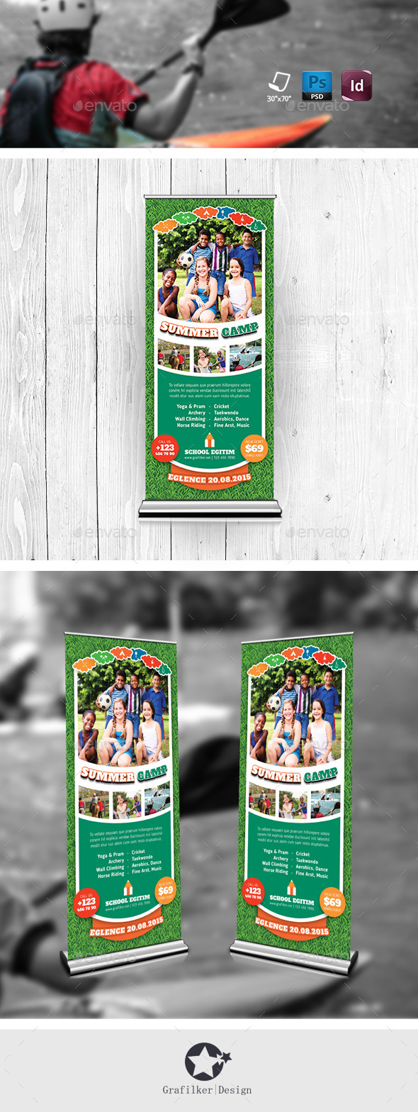 Summer Camp Roll-Up Templates - Signage Print Templates