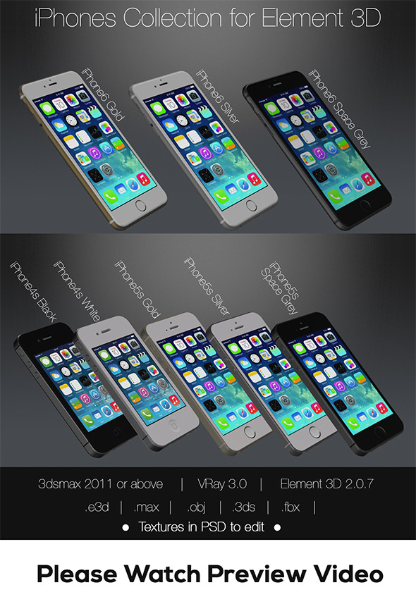 Element3D Apple iPhones - 3Docean 11766845