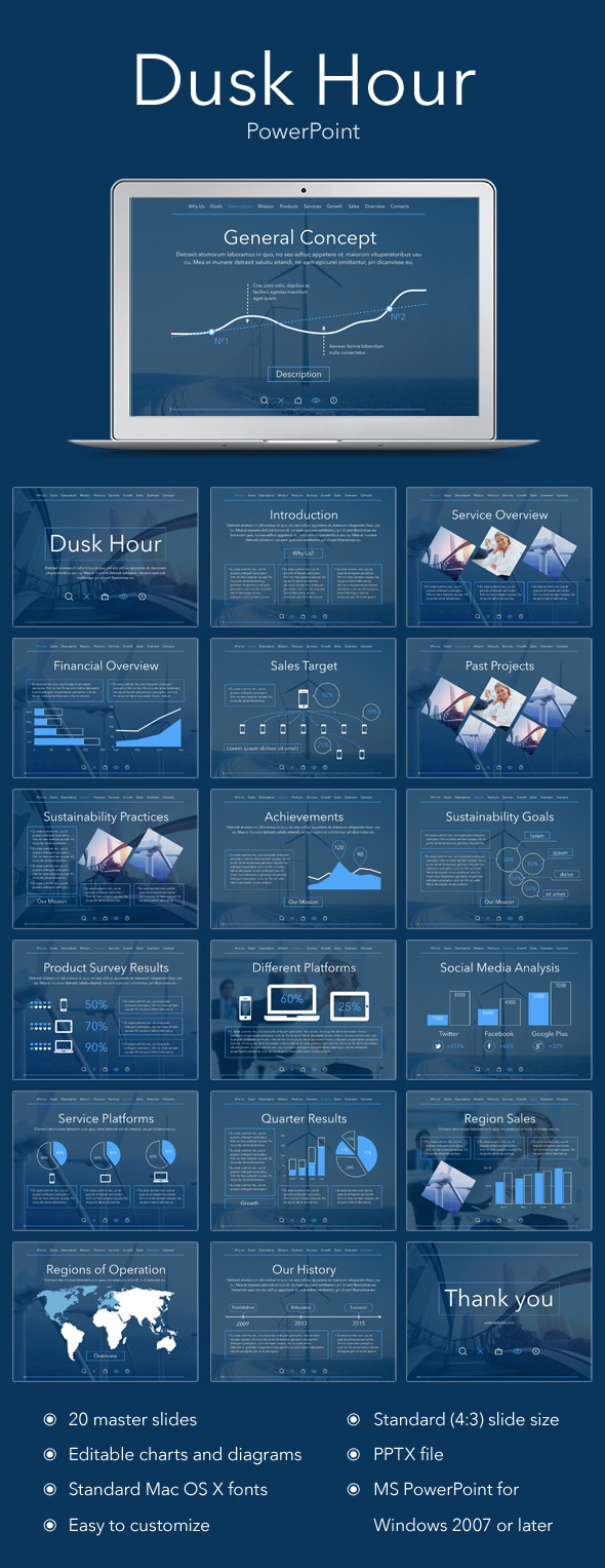 Dusk Hour PowerPoint Template - Creative PowerPoint Templates