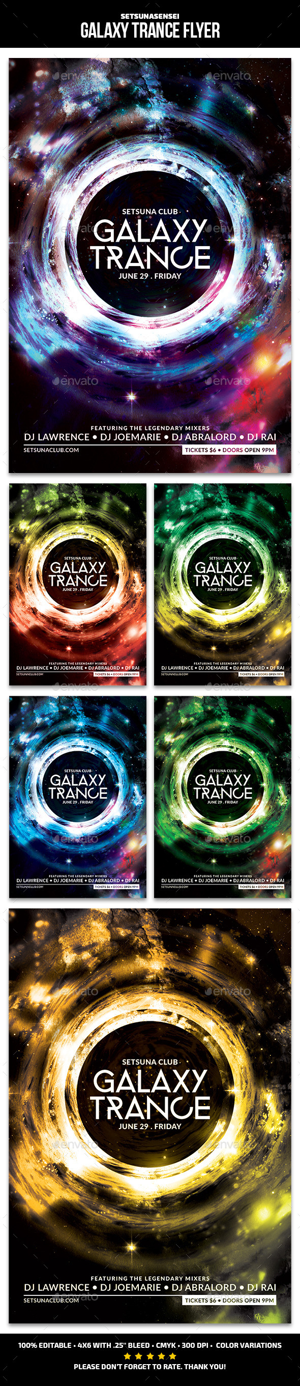 Galaxy Trance Flyer - Clubs & Parties Events
