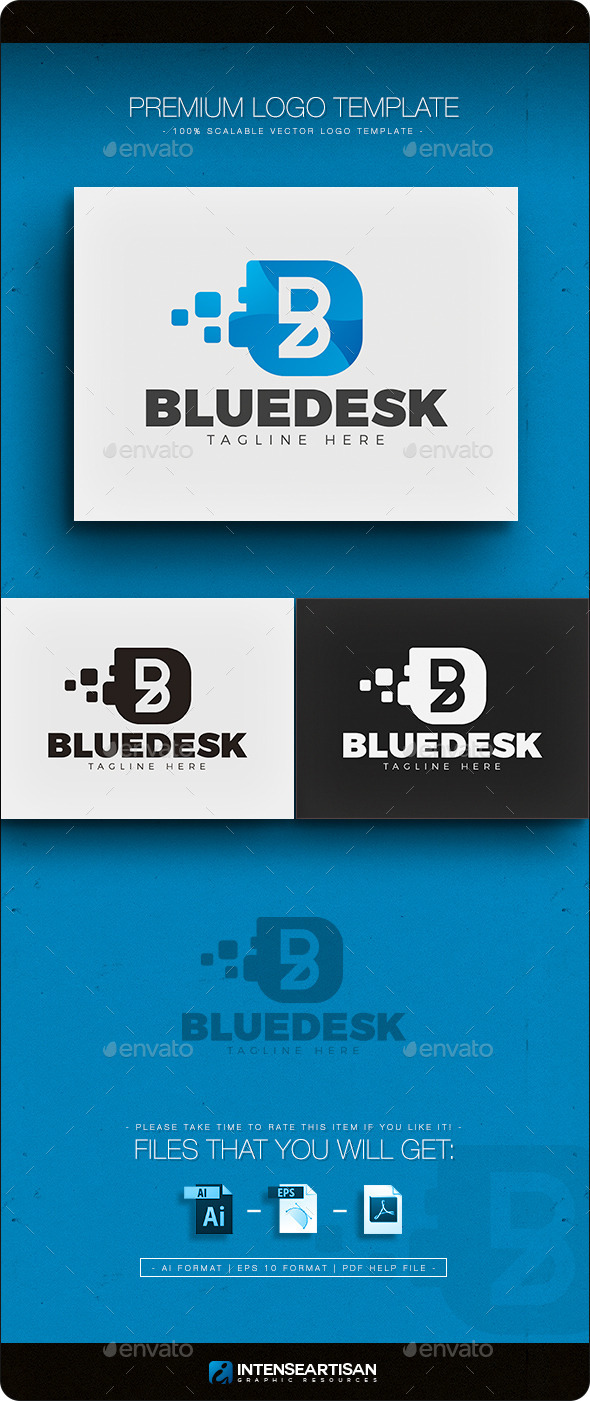 Blue Desk - Letter B Logo - Letters Logo Templates