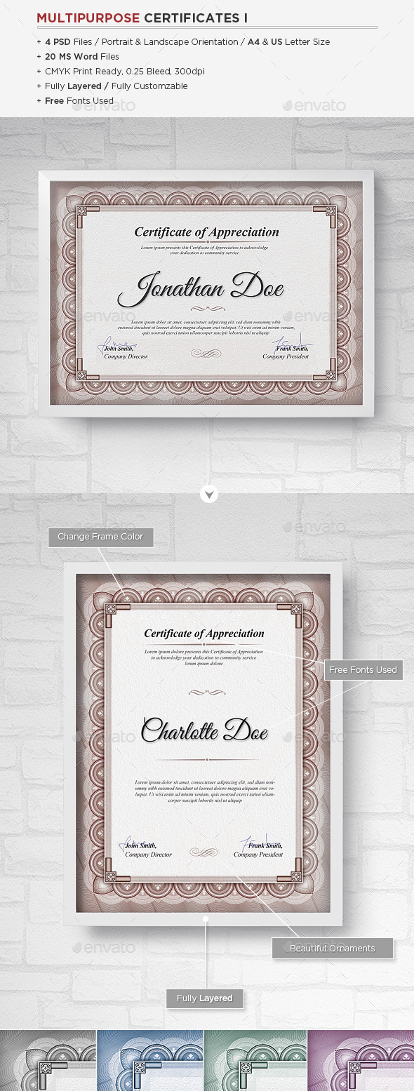 Multipurpose Certificates - Certificates Stationery