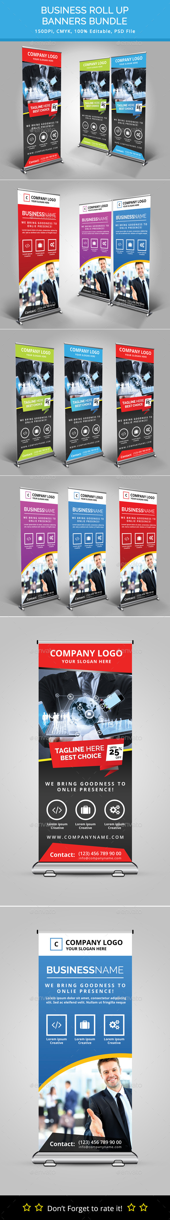 Bundle of 2 Rollup Banners - Signage Print Templates