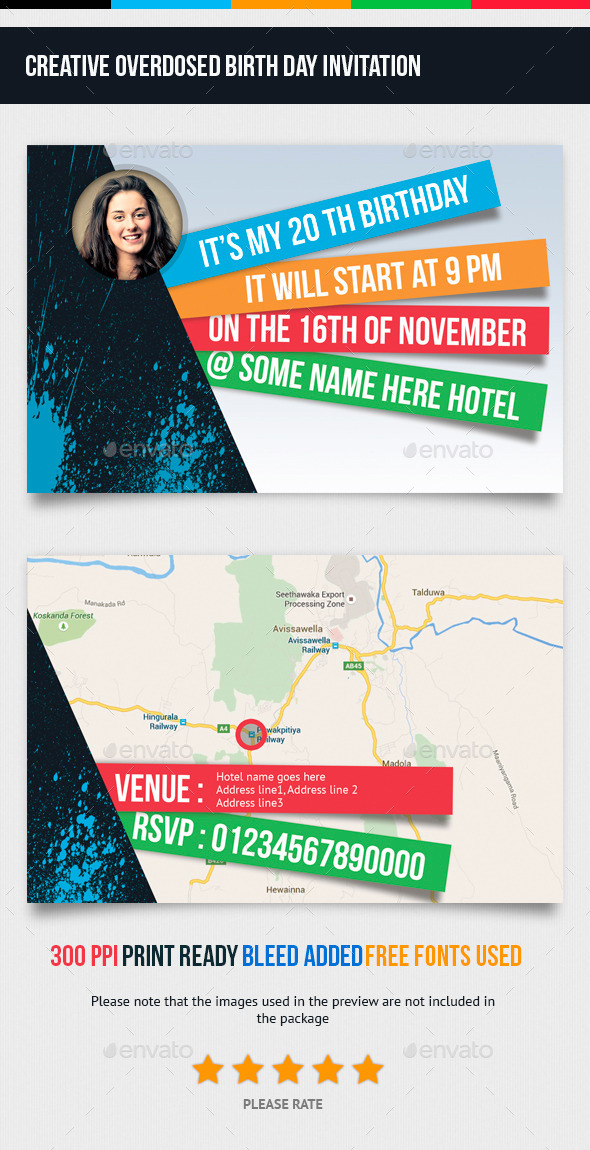 Creative Birth Day Invitation - Cards & Invites Print Templates