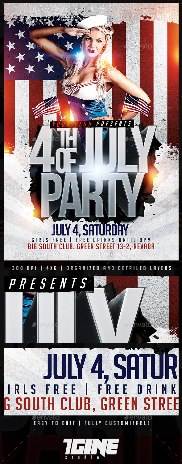 4th of July Flyer Template - Holidays Events