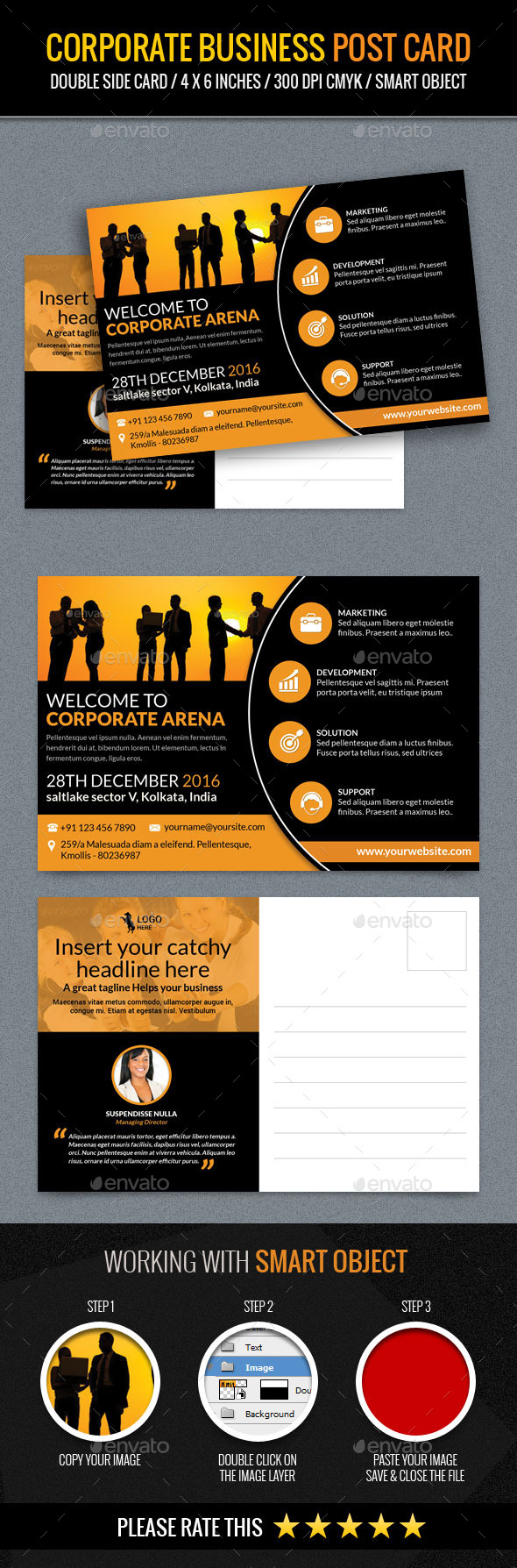 Corporate and Business Post Card Template - Cards & Invites Print Templates