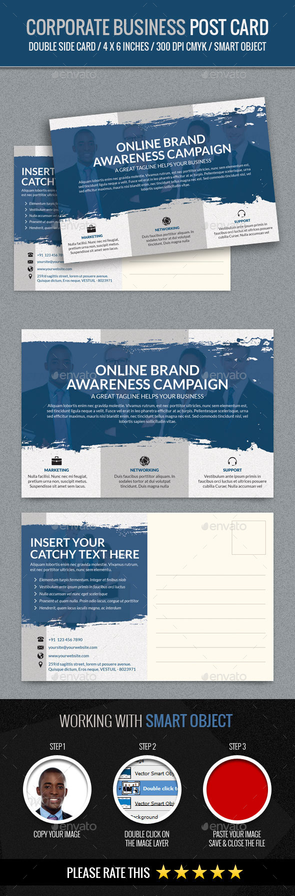 Corporate and Business Post Card Template - Cards & Invites Print Templates