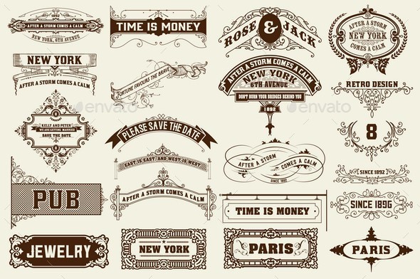 22 Labels and Banners - Backgrounds Decorative