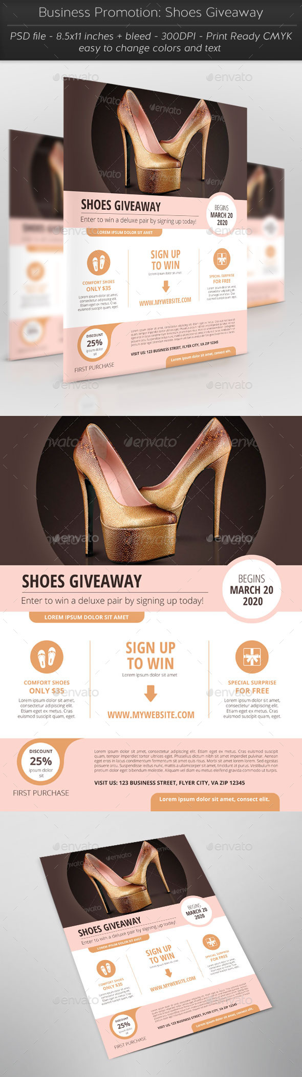 Business Promotion: Shoes Giveaway - Flyers Print Templates