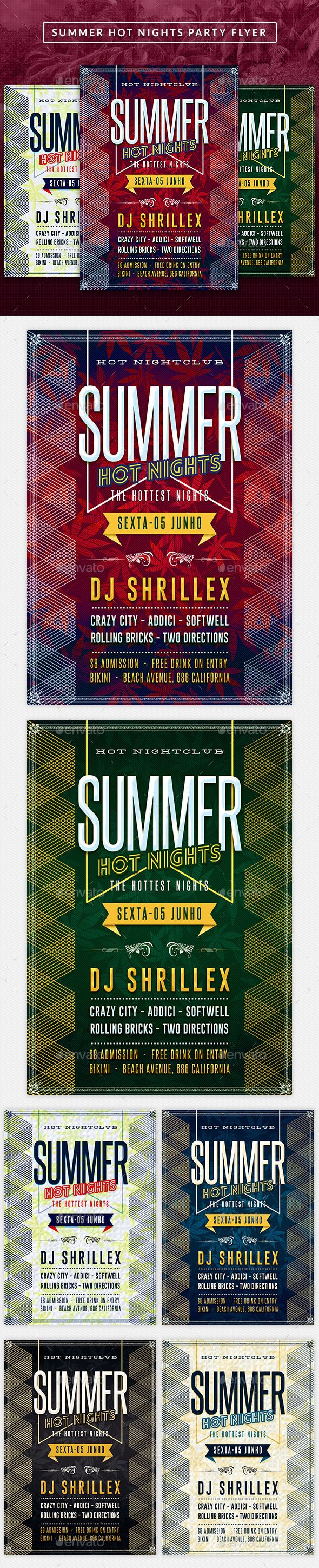 Summer Hot Nights Party Flyer - Clubs & Parties Events