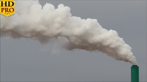 A White Smoke Coming out from a Factory