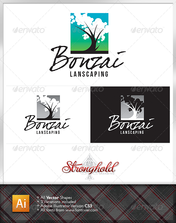 Green Tree Bonzai Logo - Nature Logo Templates