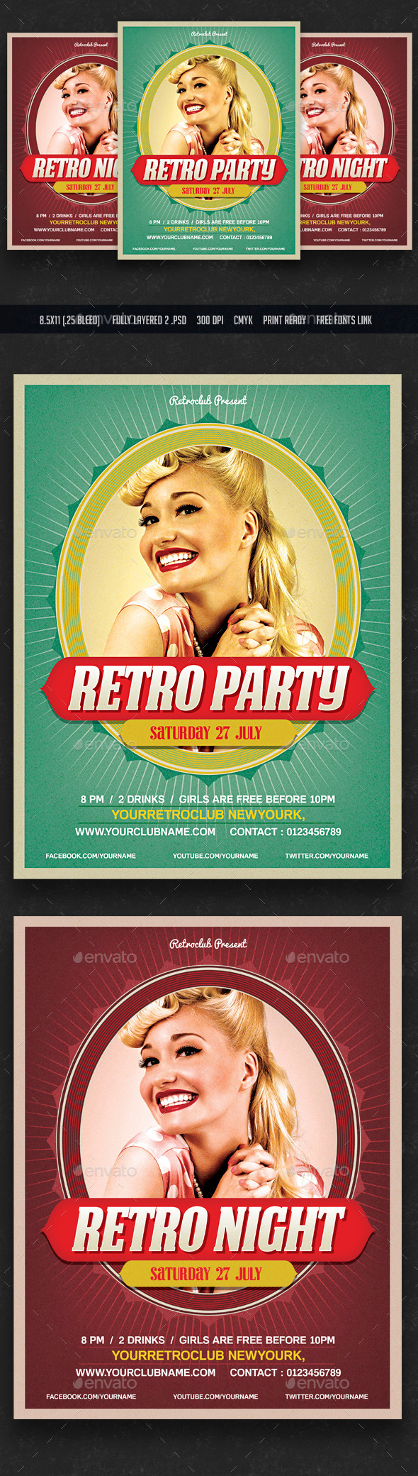 Retro Party Flyer - Clubs & Parties Events