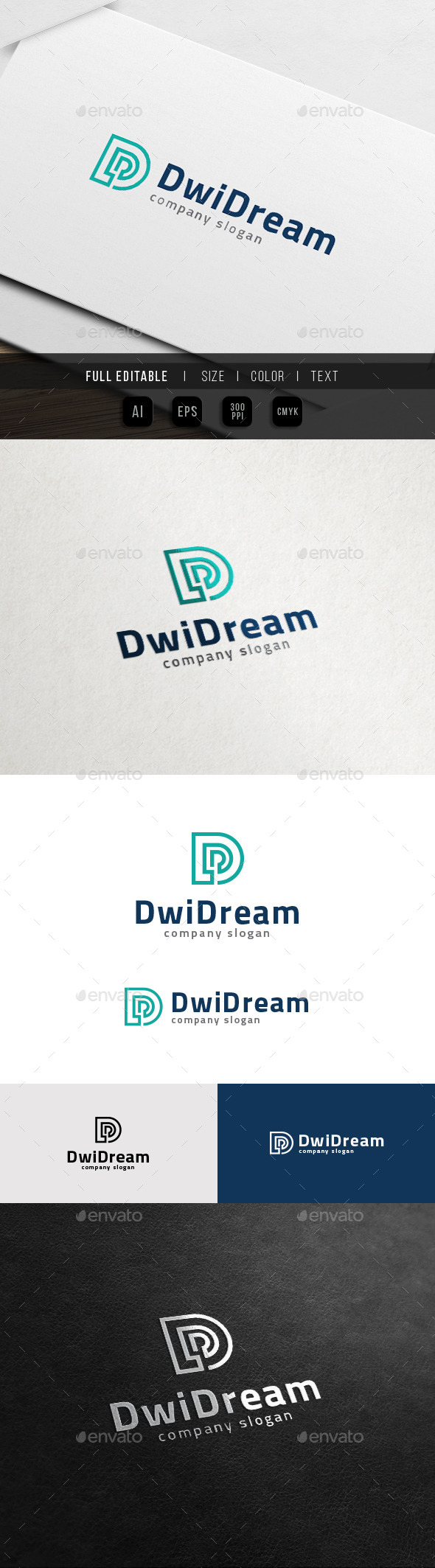 D Logo - Data Digital Dream - Letters Logo Templates