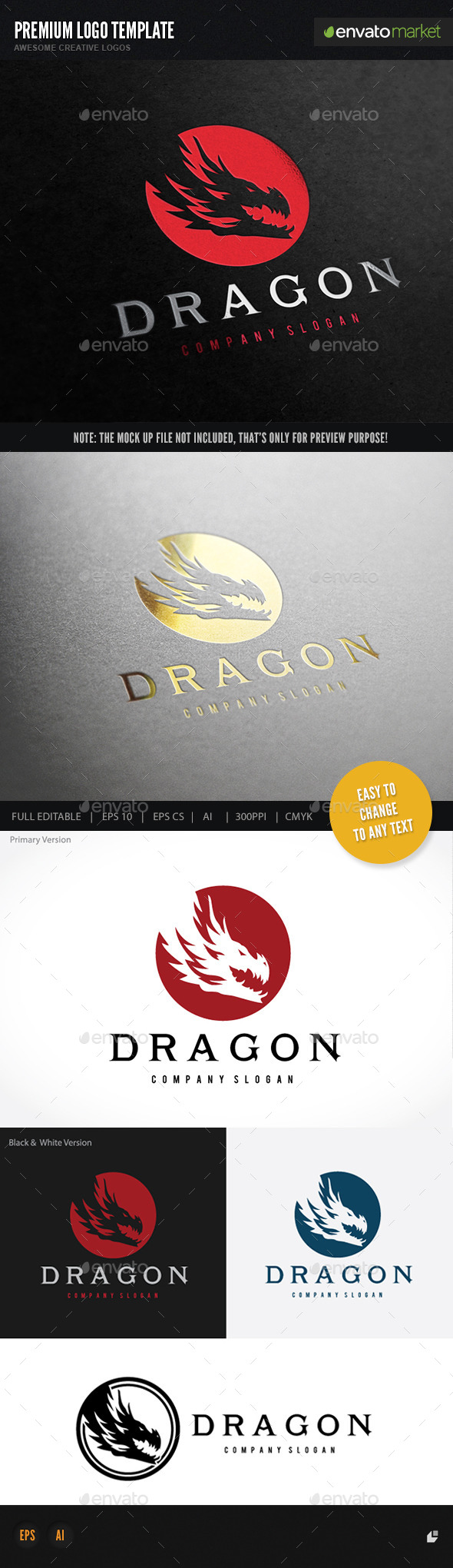 Dragon - Animals Logo Templates