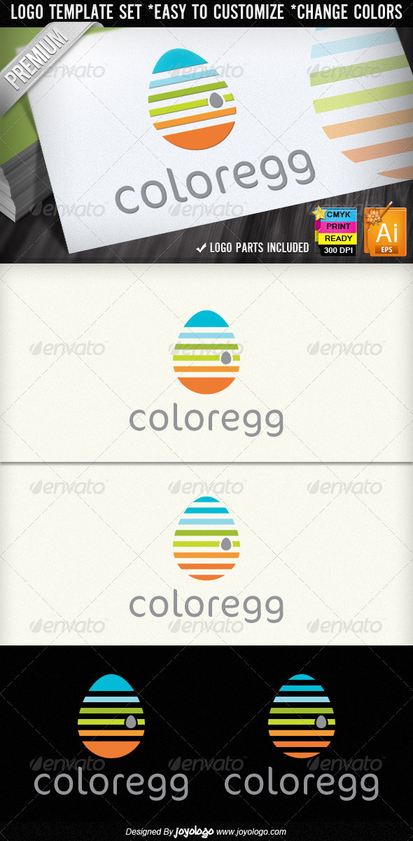 Color Egg Preschool Kindergarten Logo Designs