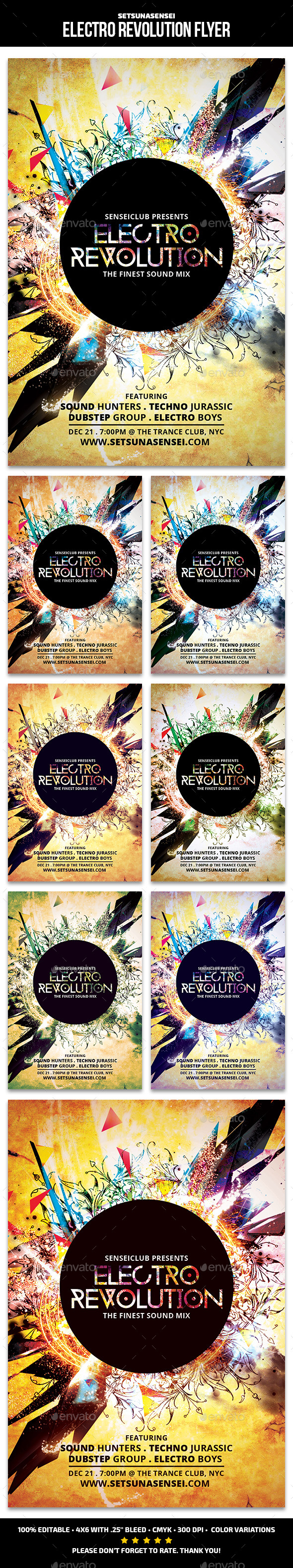 Electro Revolution Flyer - Clubs & Parties Events