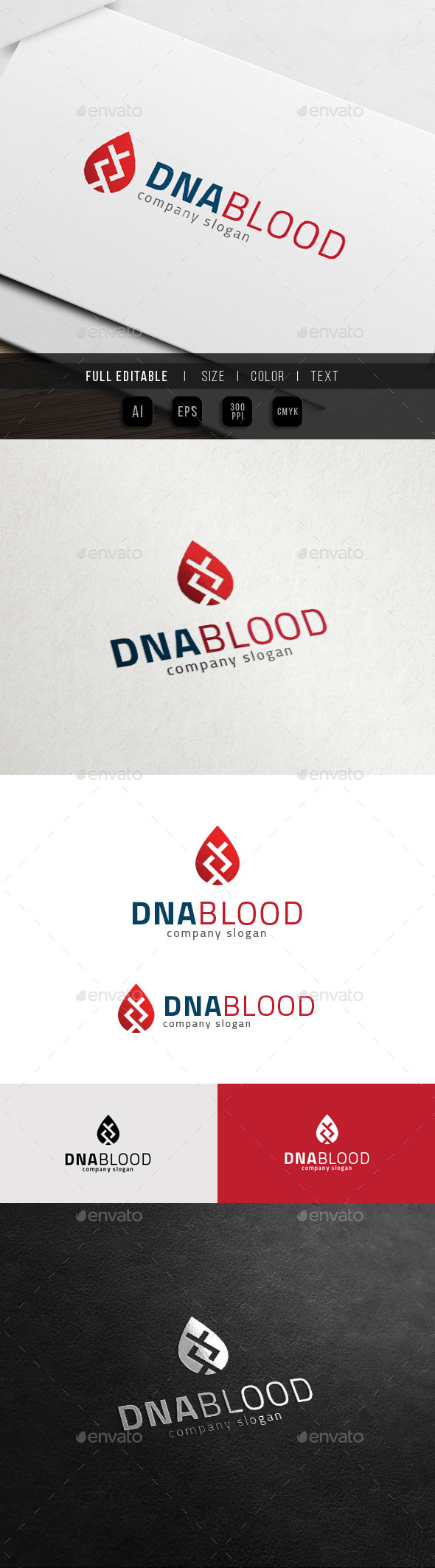 DNA Blood - Bio DNA Lab Logo - Symbols Logo Templates