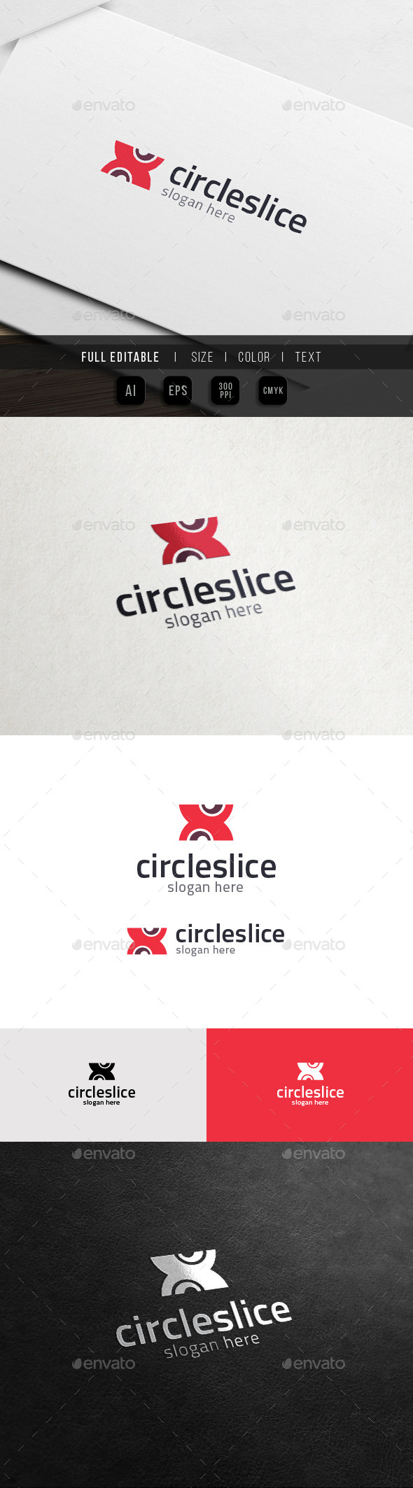 X Slice - Half Circle Cafe Logo - Letters Logo Templates