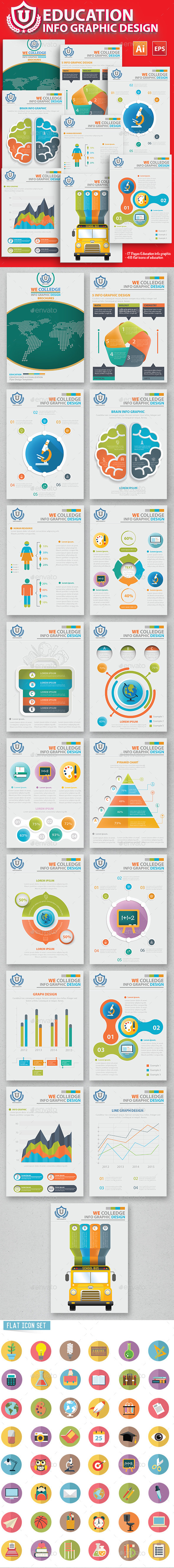 Education Infographic 17 Pages Design - Infographics