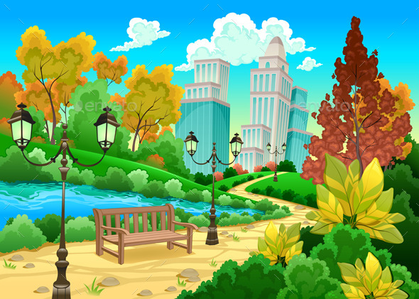 Urban Scenery in a Natural Garden - Landscapes Nature