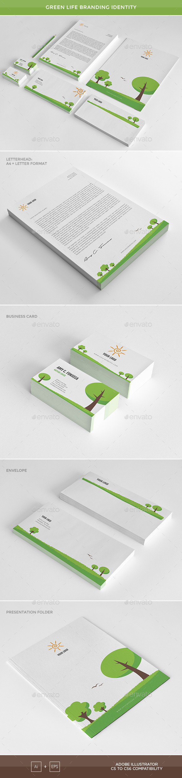 Green Life - Branding Identity - Stationery Print Templates
