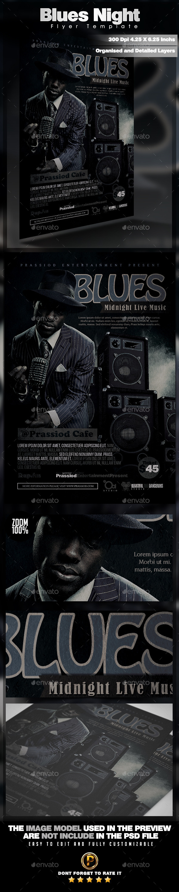 Blues Night Flyer Template - Concerts Events