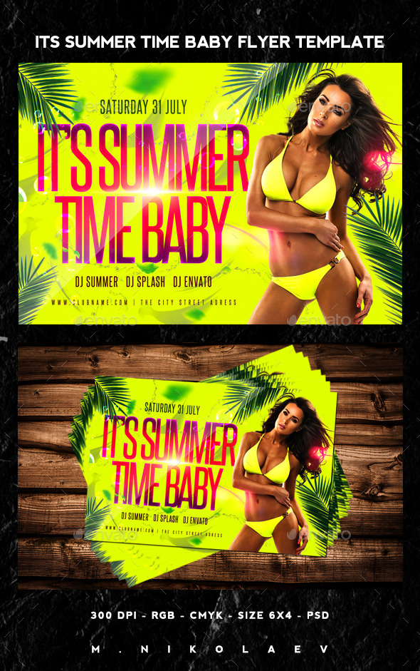 Its Summer Time Baby Flyer - Clubs & Parties Events