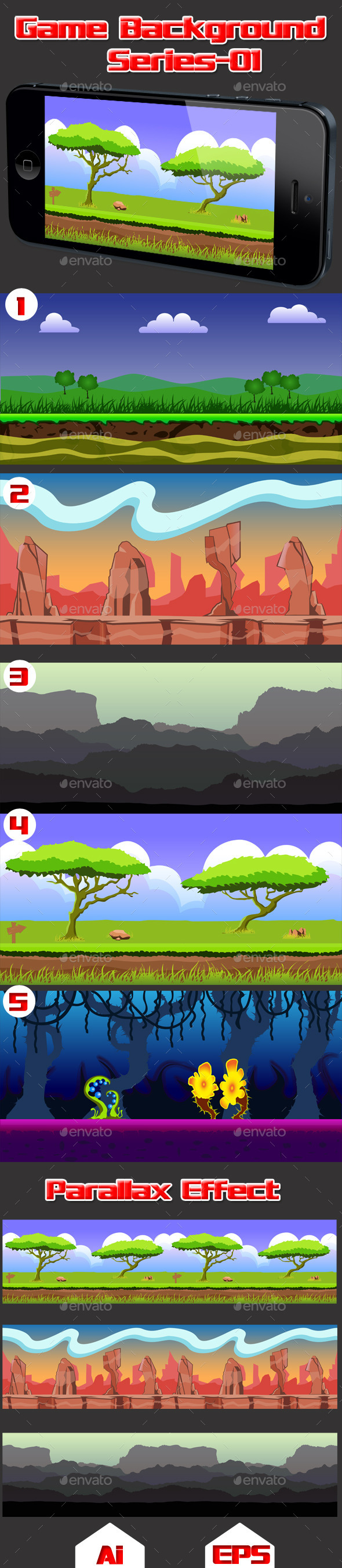 Game Background Series-01 - Backgrounds Game Assets