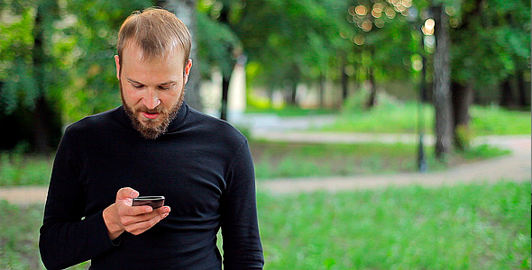Man Talking on the Phone for Video Call