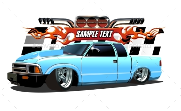 Cartoon Lowrider - Man-made Objects Objects
