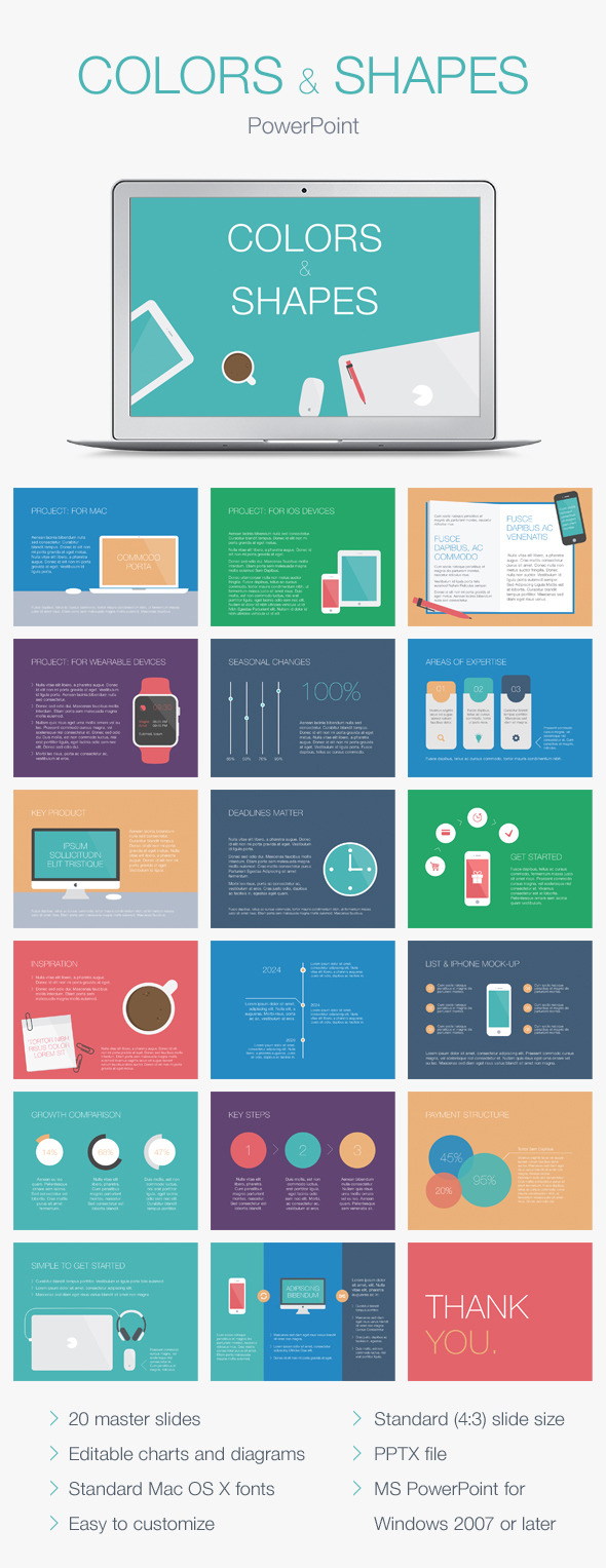 Colors & Shapes PowerPoint Template - Creative PowerPoint Templates