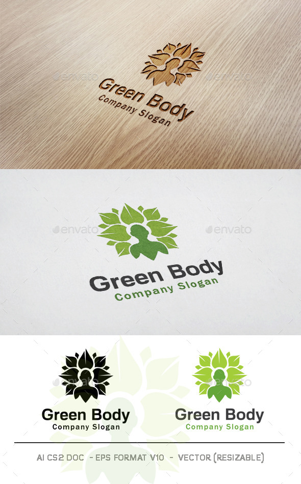 Green Body Logo - Humans Logo Templates